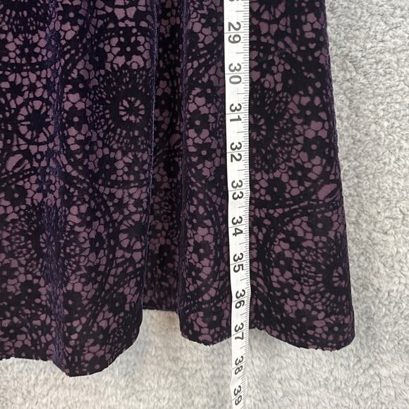 Adrianna Papell Dress Velvet Burnout Purple Tonal Geometric Size 10 Whimsigoth - Picture 5 of 9